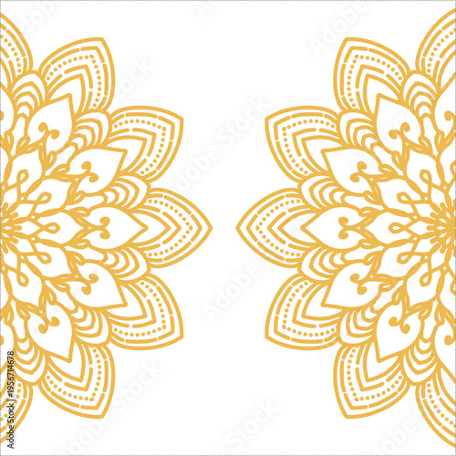 Islamic Mandala Gold Ornament for Eid Mubarak Background