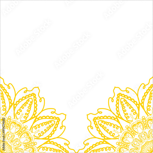 Islamic Mandala Gold Ornament for Eid Mubarak Background