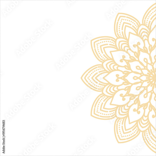 Islamic Mandala Gold Ornament for Eid Mubarak Background