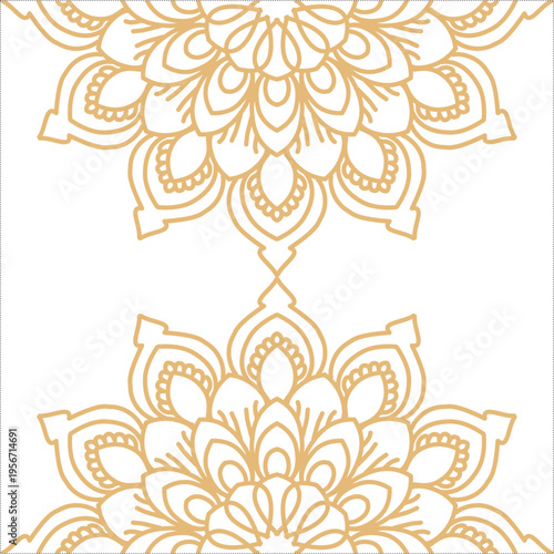 Islamic Mandala Gold Ornament for Eid Mubarak Background