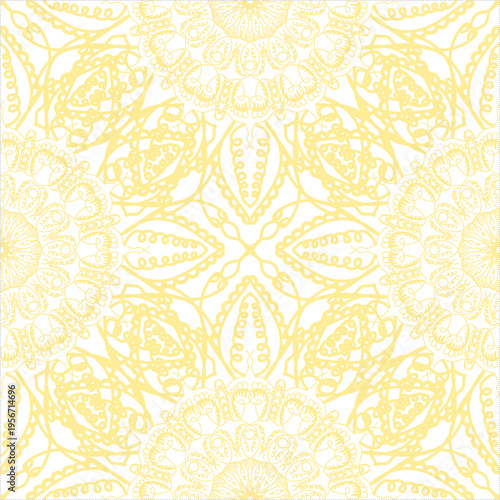 Islamic Mandala Gold Ornament for Eid Mubarak Background