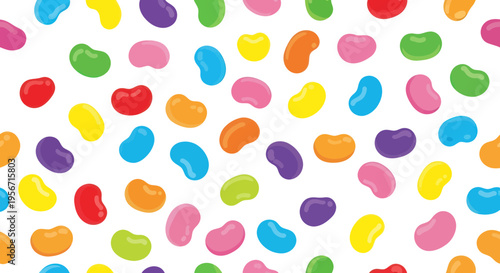 Colorful Jelly Beans Pattern - Sweet Candy Background
