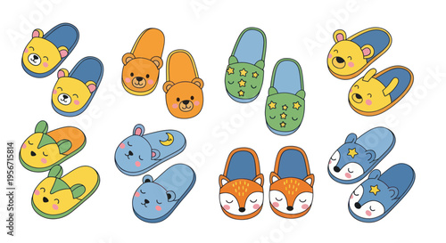 Cute Animal Slippers for Kids: Bears, Foxes, and Stars