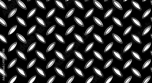 Black and white diamond plate pattern background, industrial metal texture, seamless design