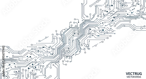 Abstract circuit board pattern, intricate digital network lines, technology background