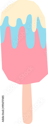 Ice Cream Popsicle Dripping Paper Cut