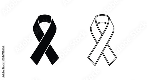 Set of 2 awareness ribbons vector icons