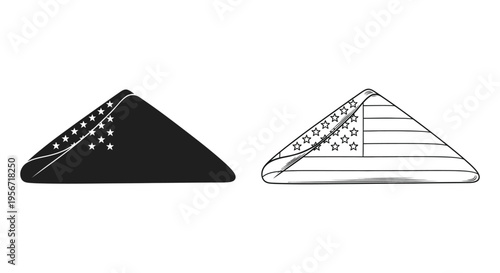 Set of 2 pyramid icons vector, black and white