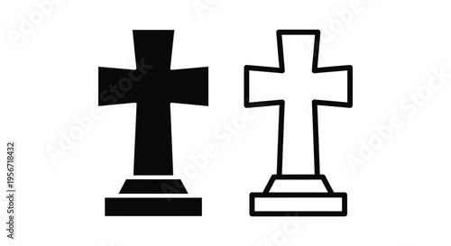 Set of 2 cross icons vector