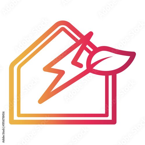 eco house Line Gradient Icon