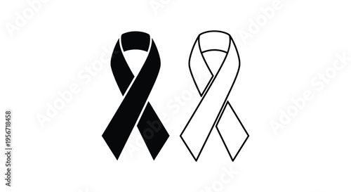Set of 2 awareness ribbons vector icons