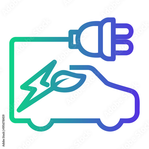 electric car Line Gradient Icon