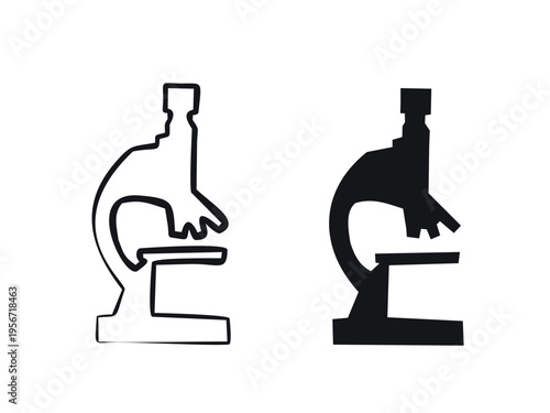 basic microscope icon silhouette