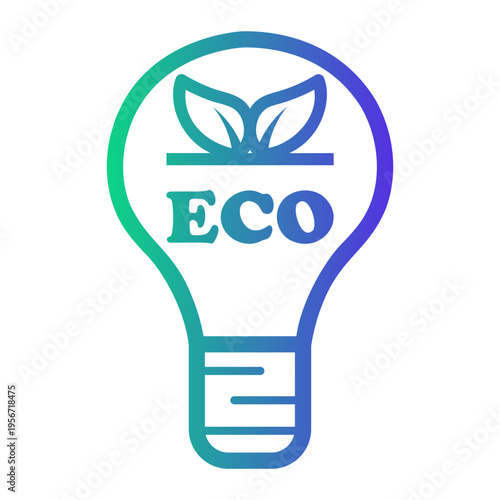 eco light Line Gradient Icon