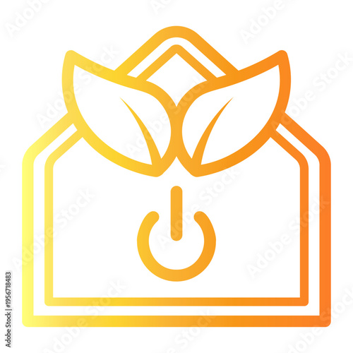 eco house Line Gradient Icon