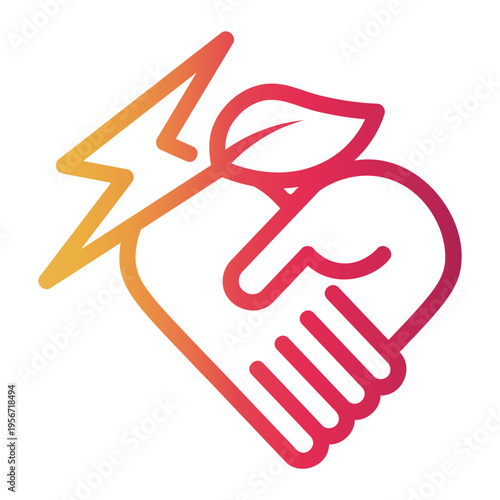 handshake Line Gradient Icon