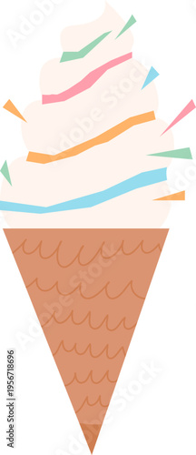 Ice Cream Cone With Sprinkles Paper Cut
