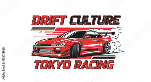 Red Drift Car Tokyo Racing Drift Culture Action Sport