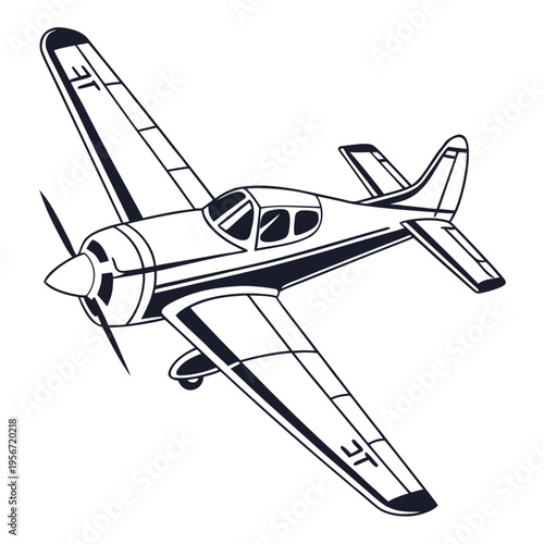 Small plane flying Image vector. Small Plane Vector Stock Illustration on white background.