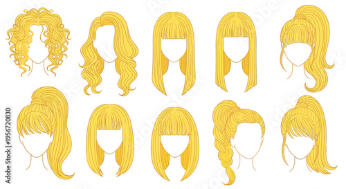 Blonde Hairstyles Collection: Wigs, Braids, Ponytails, Curls, Bangs