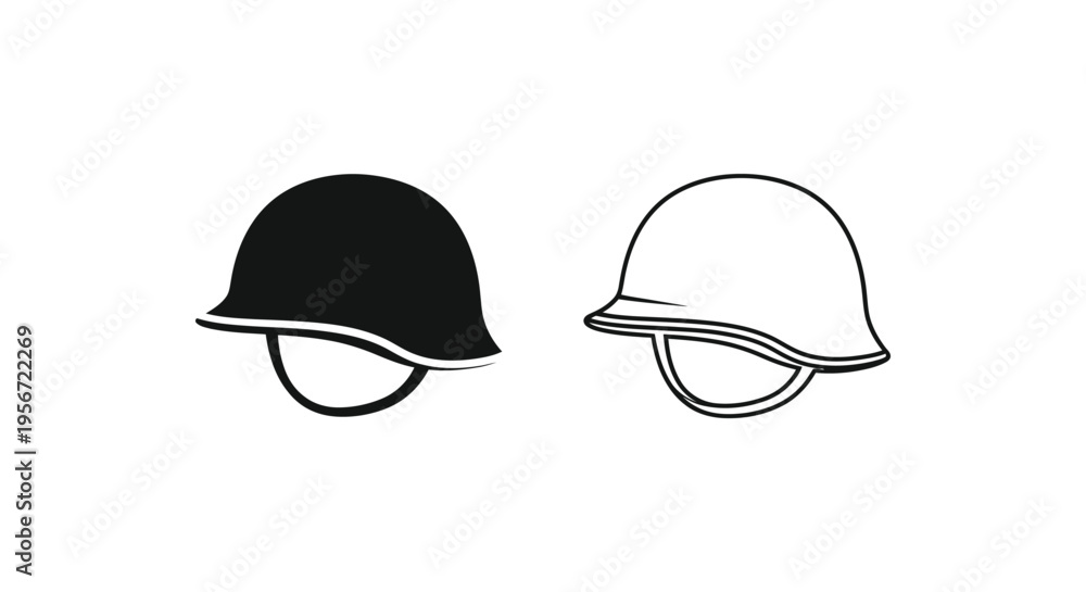 Fototapeta premium Set of 2 motorcycle helmets vector icons