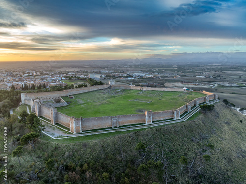 Fotografie Aerial Views of Lucera: Swabian Palace and Massive 13th-Century Angevin Pentagon