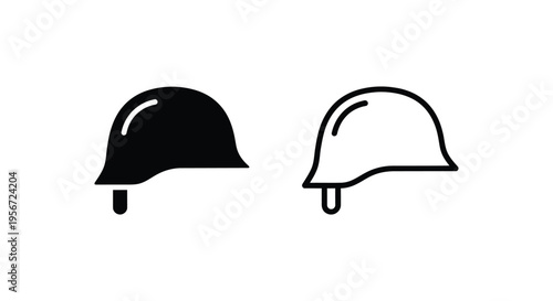 Set of 2 hard hat icons vector