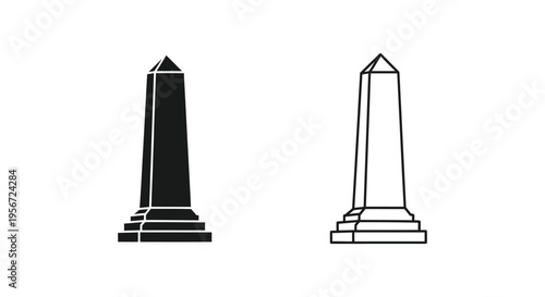 Set of 2 obelisk icons vector