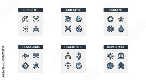 icon set, business symbols, flat design