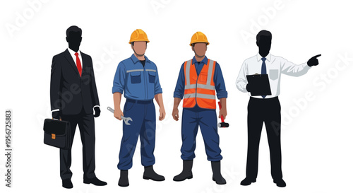 Diverse Workforce: Businessman, Engineers, and Manager Team