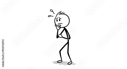 Man Walking and Thinking Deeply Alone.