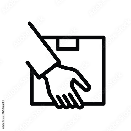 hand carry box outline icon vector design good for web or mobile app