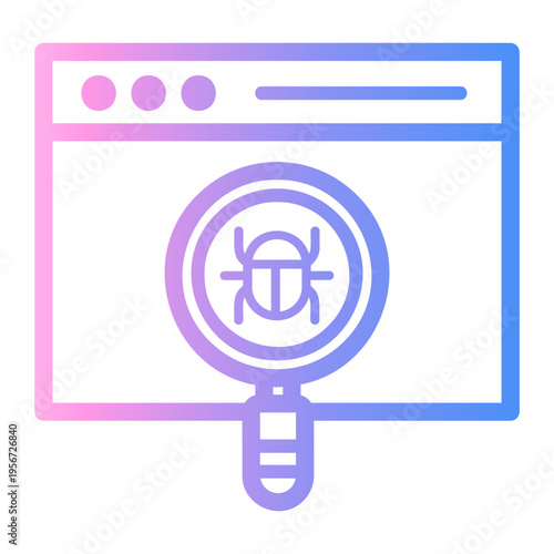 virus scanning Line Gradient Icon