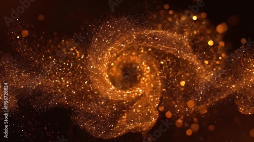 Wallpaper Mural A swirling mass of gold particles shimmers and sparkles against a dark background Torontodigital.ca