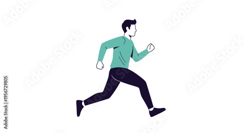 Active Person Running Forward Displaying Motion And Energy For Fitness Goals Or Lifestyle Concepts
