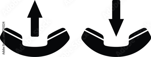 outgoing and incoming call icons, phone symbols with arrows