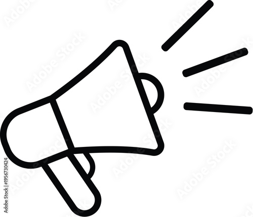  megaphone icon with sound waves