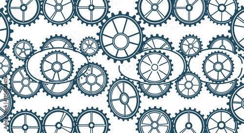Abstract Gears Pattern - Industrial Machine Mechanism Background