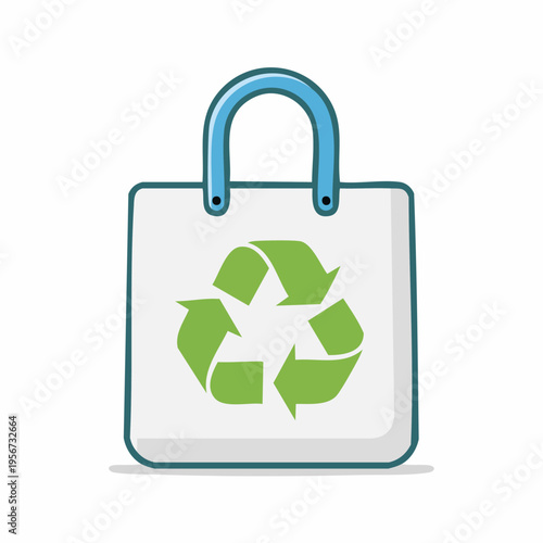 Recycling symbol on a shopping bag.