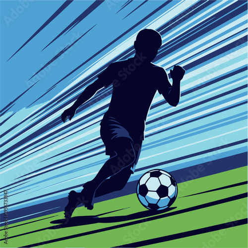 balompié, balón, bailes, deporte, actores, patada, juego, gol, silueta, vector, ilustración, atleta, equipo, gente, certamen, 3d, los pies, acción, a patadas, cerilla, persona, hombre, futbolista, act
