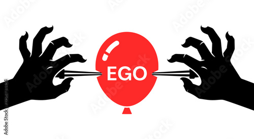 Ego Balloon Pricked by Sharp Objects, Concept of Pride and Vulnerability