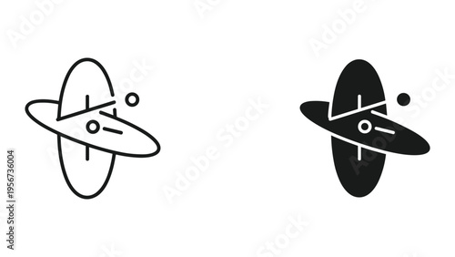 Abstract Shape Icon Set - Linear and Solid Style Representations of Orbital Motion