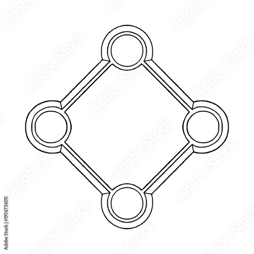 Bild auf Leinwand Outline Symetric Decorative Badge Label Frame Classic Vector
