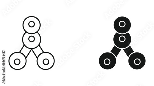 Fidget Spinner Icon Set: Outline and Silhouette Vector Graphics