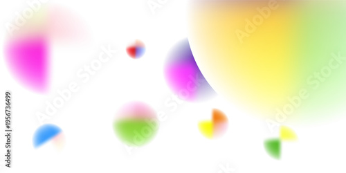 Set color circle gradient noise gradation. Abstract colorful watercolor blur mesh shape on white background. Gradient aura  grain neon blob with noise effect Eps10