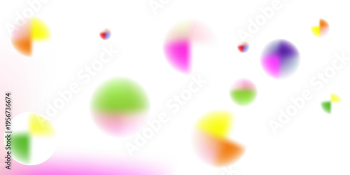 Set color circle gradient noise gradation. Abstract colorful watercolor blur mesh shape on white background. Gradient aura  grain neon blob with noise effect Eps10
