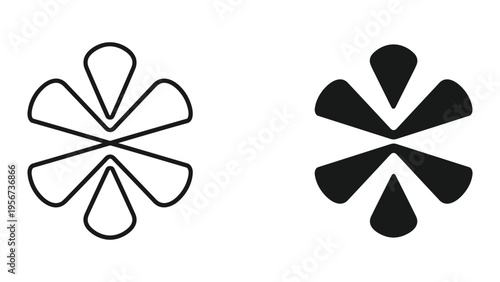 Abstract Geometric Shape Icon - Outline and Solid Versions