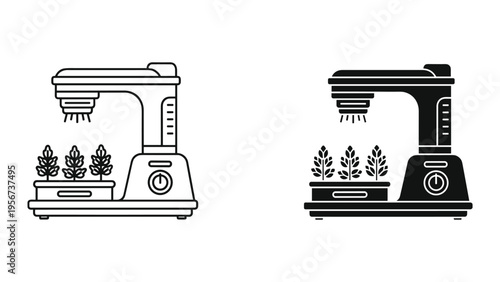 Smart Indoor Garden Herb Growing Machine, Hydroponic System Icon
