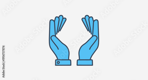 Blue medical gloves pair.