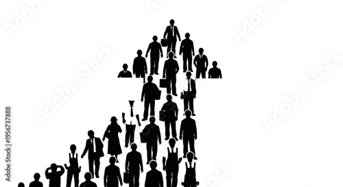 Business people climbing corporate ladder fast.